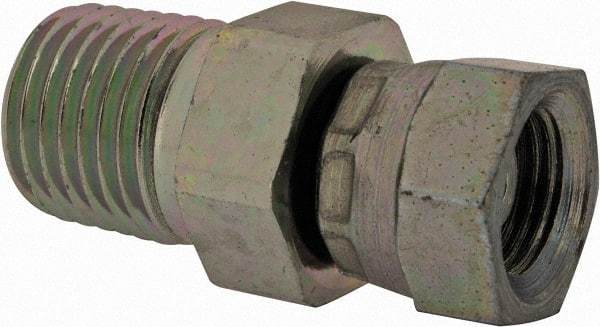 Eaton - 1/4-18 Male Thread x 1/8-27 Female Thread, Steel Industrial Pipe Adapter - MNPT x FNPSM, 2,500 psi - Industrial Tool & Supply