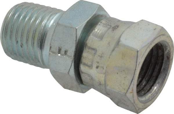 Eaton - 1/4-18 Male Thread x 1/4-18 Female Thread, Steel Industrial Pipe Adapter - MNPT x FNPSM, 2,500 psi - Industrial Tool & Supply
