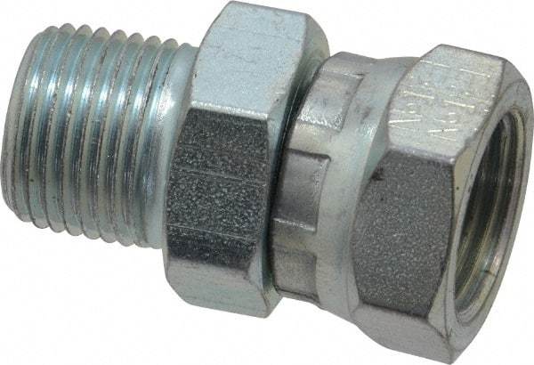 Eaton - 3/8-18 Male Thread x 3/8-18 Female Thread, Steel Industrial Pipe Adapter - MNPT x FNPSM, 2,500 psi - Industrial Tool & Supply
