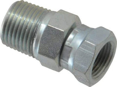 Eaton - 1/2-14 Male Thread x 3/8-18 Female Thread, Steel Industrial Pipe Adapter - MNPT x FNPSM, 2,500 psi - Industrial Tool & Supply