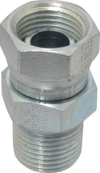 Eaton - 1/2-14 Male Thread x 1/2-14 Female Thread, Steel Industrial Pipe Adapter - MNPT x FNPSM, 2,500 psi - Industrial Tool & Supply