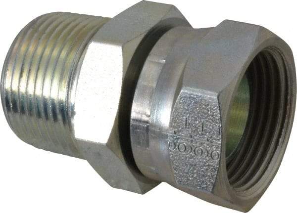 Eaton - 1 - 11-1/2 Male Thread x 1 - 11-1/2 Female Thread, Steel Industrial Pipe Adapter - MNPT x FNPSM, 2,500 psi - Industrial Tool & Supply