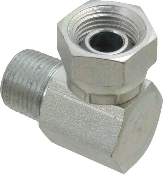 Weatherhead - 3/8-18 Male Thread x 3/8-18 Female Thread, Steel Industrial Pipe 90° Elbow Adapter - FNPSM x MNPT, 2,500 psi - Industrial Tool & Supply