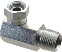 Weatherhead - 1/2-14 Male Thread x 3/8-18 Female Thread, Steel Industrial Pipe 90° Elbow Adapter - FNPSM x MNPT, 2,500 psi - Industrial Tool & Supply