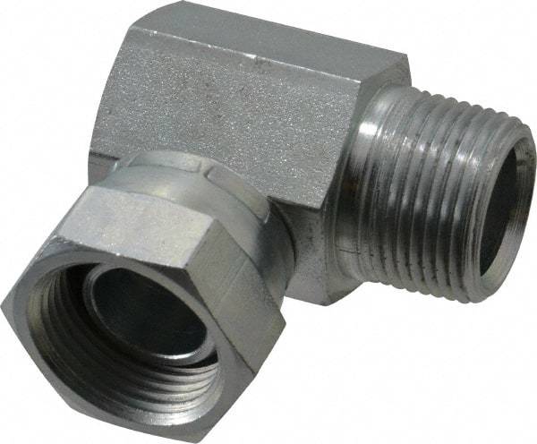 Weatherhead - 3/4-14 Male Thread x 3/4-14 Female Thread, Steel Industrial Pipe 90° Elbow Adapter - FNPSM x MNPT, 2,500 psi - Industrial Tool & Supply