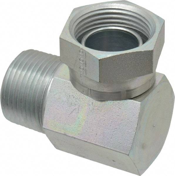 Weatherhead - 1 - 11-1/2 Male Thread x 1 - 11-1/2 Female Thread, Steel Industrial Pipe 90° Elbow Adapter - FNPSM x MNPT, 2,500 psi - Industrial Tool & Supply