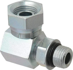 Weatherhead - 9/16-18 Male Thread x 3/8-18 Female Thread, Steel Industrial Pipe 90° Elbow Adapter - FNPSM x Male Straight Thread O-Ring, 2,500 psi - Industrial Tool & Supply
