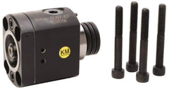 Kennametal - Neutral Cut, KM50 Modular Connection, Adapter/Mount Lathe Modular Clamping Unit - 50.01mm Square Shank Diam, 4.593" OAL, Through Coolant, Series CLNT-EF Flange Mount Top Access - Exact Industrial Supply