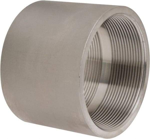 Merit Brass - 4" Grade 304 Stainless Steel Pipe Coupling - FNPT x FNPT End Connections, 150 psi - Industrial Tool & Supply