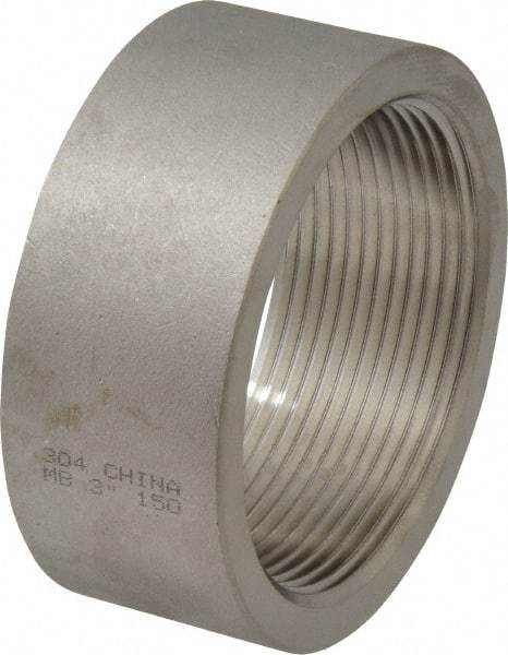 Merit Brass - 3" Grade 304 Stainless Steel Pipe Half Coupling - FNPT End Connections, 150 psi - Industrial Tool & Supply