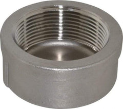 Merit Brass - 2-1/2" Grade 304 Stainless Steel Pipe End Cap - FNPT End Connections, 150 psi - Industrial Tool & Supply