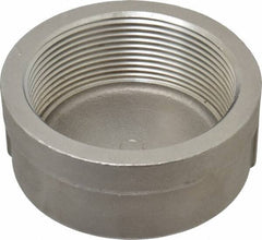 Merit Brass - 3" Grade 304 Stainless Steel Pipe End Cap - FNPT End Connections, 150 psi - Industrial Tool & Supply