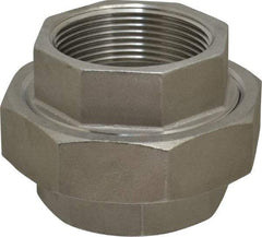 Merit Brass - 2-1/2" Grade 304 Stainless Steel Pipe Union - FNPT x FNPT End Connections, 150 psi - Industrial Tool & Supply