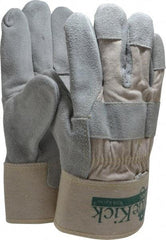 MCR Safety - Size L Cowhide Work Gloves - Uncoated, Safety Cuff, Gray, Paired - Industrial Tool & Supply