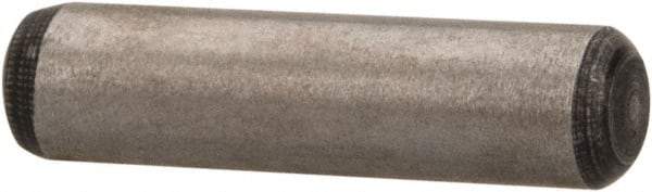 Value Collection - 1/8" Diam x 1/2" Pin Length Alloy Steel Oversized Dowel Pin - C 50-58 Hardness, 3,200 Lb Breaking Strength, 1 Beveled & 1 Rounded End - Industrial Tool & Supply