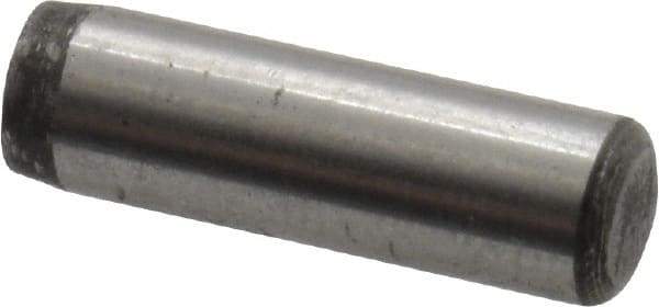 Value Collection - 3/16" Diam x 5/8" Pin Length Alloy Steel Oversized Dowel Pin - C 50-58 Hardness, 7,200 Lb Breaking Strength, 1 Beveled & 1 Rounded End - Industrial Tool & Supply