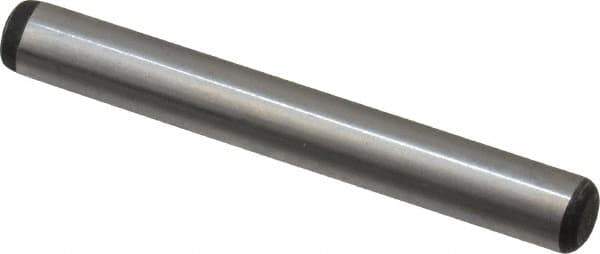 Value Collection - 1/4" Diam x 2" Pin Length Alloy Steel Oversized Dowel Pin - C 50-58 Hardness, 12,800 Lb Breaking Strength, 1 Beveled & 1 Rounded End - Industrial Tool & Supply