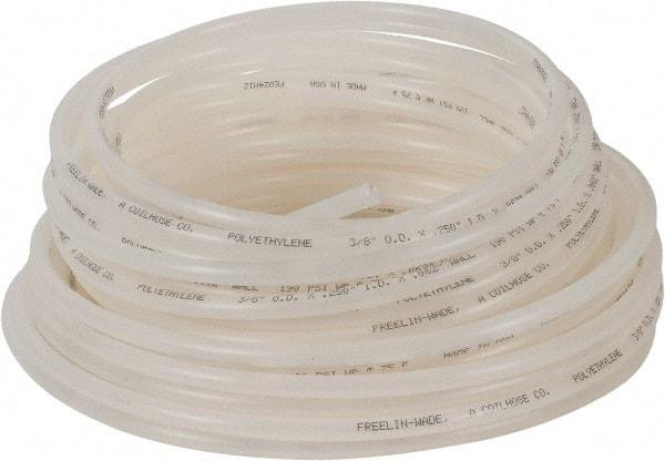 Coilhose Pneumatics - 1/4" ID x 3/8" OD, 100' Long, Polyethylene Tube - Natural, 192 Max psi, -60 to 200°F - Industrial Tool & Supply