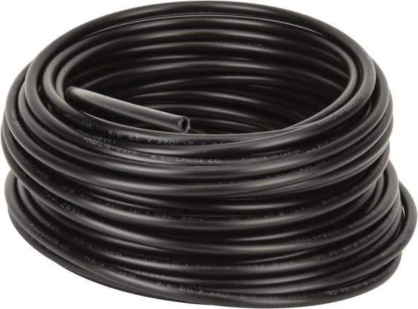 Coilhose Pneumatics - 1/4" ID x 3/8" OD, 100' Long, Polyethylene Tube - Black, 192 Max psi, -60 to 200°F - Industrial Tool & Supply