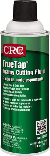 CRC - TrueTap Foamy, 16 oz Aerosol Cutting & Tapping Fluid - Straight Oil, For Drilling, Reaming, Sawing, Shearing, Threading, Turning - Industrial Tool & Supply
