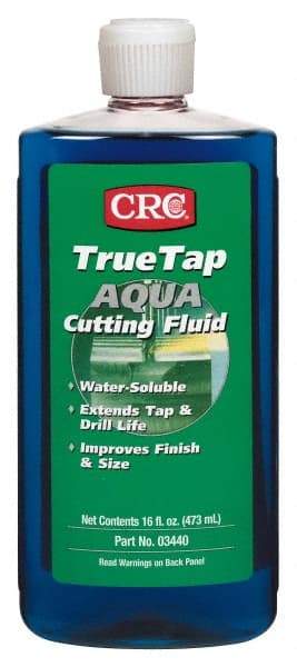 CRC - TrueTap Aqua, 16 oz Bottle Cutting Fluid - Water Soluble, For Drilling, Reaming, Sawing, Shearing, Tapping, Threading, Turning - Industrial Tool & Supply