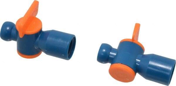 Loc-Line - 2 Piece, 1/4" ID Coolant Hose Valve Pack - Female to Male Connection, Acetal Copolymer Body, 1/4 NPT, Use with Loc-Line Modular Hose Systems - Industrial Tool & Supply