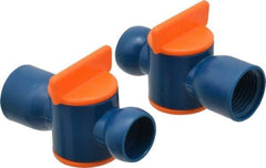 Loc-Line - 2 Piece, 1/2" ID Coolant Hose Valve Pack - Female to Male Connection, Acetal Copolymer Body, 1/2 NPT, Use with Loc-Line Modular Hose Systems - Industrial Tool & Supply