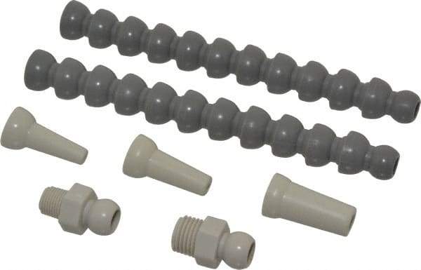 Cedarberg - 6 Piece, 13" Hose Length, 1/16, 1/4 & 1/8" Nozzle Diam, 1/4" Hose ID, Coolant Hose Kit - 1/8 & 1/4" NPT For Snap-Loc Modular Hose Systems - Industrial Tool & Supply