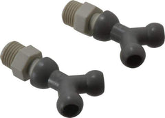 Cedarberg - 1/4" Hose Inside Diam, NPT Thread, Coolant Hose Y-Fitting - 1/4" Thread, Male to Male, for Use with Snap Together Hose System, 2 Pieces - Industrial Tool & Supply
