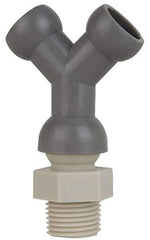 Cedarberg - 1/2" Hose Inside Diam, NPT Thread, Coolant Hose Y-Fitting - 1/2" Thread, Male to Male, for Use with Snap Together Hose System, 2 Pieces - Industrial Tool & Supply