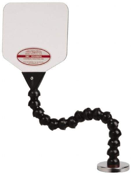 Cedarberg - Polycarbonate Flat Base & Shield - 6" Wide x 6" Long x 1/8" Thick, 12" Arm Reach, Magnetic Base, For General Purpose Use - Industrial Tool & Supply