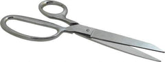 Heritage Cutlery - 3-1/2" LOC, 8-1/2" OAL Chrome Plated Standard Shears - Right Hand, Metal Straight Handle, For General Purpose Use - Industrial Tool & Supply