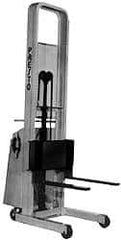 Presto Lifts - 1,000 Lb Capacity, 52" Lift Height, Battery Operated Lift - 5-1/4" Lowered Height, 15" Load Center, 25" Fork Length, 27" Overall Width - Industrial Tool & Supply