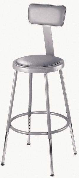 NPS - 18 to 26" High, Adjustable Height Stool - Vinyl Seat, Gray - Industrial Tool & Supply