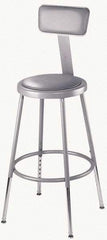 NPS - 24 to 32" High, Adjustable Height Stool - Vinyl Seat, Gray - Industrial Tool & Supply
