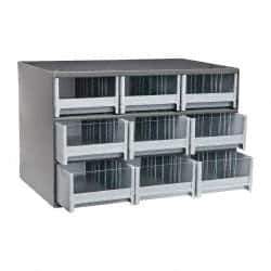 Akro-Mils - 9 Drawer, Small Parts Modular Steel Frame Storage Cabinet - 11" Deep x 17" Wide x 11" High - Industrial Tool & Supply