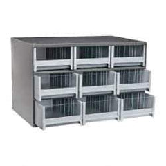 Akro-Mils - 9 Drawer, Small Parts Modular Steel Frame Storage Cabinet - 11" Deep x 17" Wide x 11" High - Industrial Tool & Supply