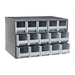 Akro-Mils - 15 Drawer, Small Parts Modular Steel Frame Storage Cabinet - 11" Deep x 17" Wide x 11" High - Industrial Tool & Supply