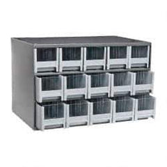 Akro-Mils - 15 Drawer, Small Parts Modular Steel Frame Storage Cabinet - 11" Deep x 17" Wide x 11" High - Industrial Tool & Supply