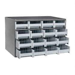 Akro-Mils - 16 Drawer, Small Parts Modular Steel Frame Storage Cabinet - 11" Deep x 17" Wide x 11" High - Industrial Tool & Supply
