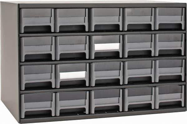 Akro-Mils - 20 Drawer, Small Parts Modular Steel Frame Storage Cabinet - 11" Deep x 17" Wide x 11" High - Industrial Tool & Supply