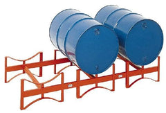 Made in USA - 2,400 Lb Load Capacity, 55 Gal Drum Storage Rack - 71-1/2" Wide x 12-1/2" High - Industrial Tool & Supply