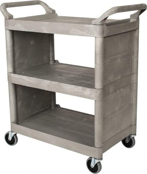 Rubbermaid - 300 Lb Capacity, 31" Wide x 18" Long x 37-1/2" High Service Cart - 3 Shelf, Plastic - Industrial Tool & Supply