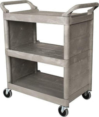Rubbermaid - 300 Lb Capacity, 31" Wide x 18" Long x 37-1/2" High Service Cart - 3 Shelf, Plastic - Industrial Tool & Supply