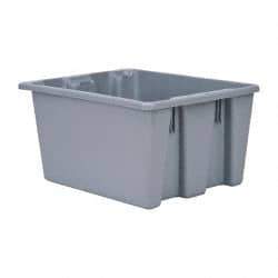 Rubbermaid - 1.3 Cu Ft, 100 Lb Load Capacity Gray Polyethylene Tote Container - Stacking, Nesting, 19-1/2" Long x 15-1/2" Wide x 10" High - Industrial Tool & Supply