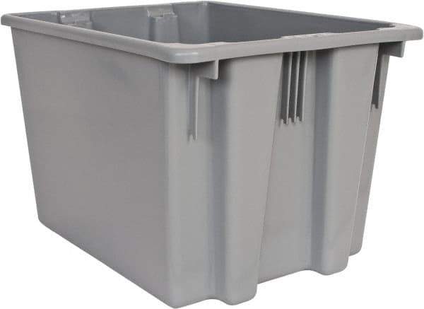 Rubbermaid - 1.6 Cu Ft, Gray Polyethylene Tote Container - Stacking, Nesting, 19-1/2" Long x 15-1/2" Wide x 13" High - Industrial Tool & Supply