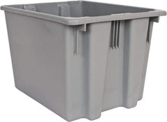 Rubbermaid - 1.6 Cu Ft, Gray Polyethylene Tote Container - Stacking, Nesting, 19-1/2" Long x 15-1/2" Wide x 13" High - Industrial Tool & Supply