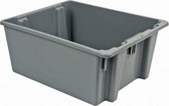 Rubbermaid - 2 Cu Ft, 100 Lb Load Capacity Gray Polyethylene Tote Container - Stacking, Nesting, 23-1/2" Long x 19-1/2" Wide x 10" High - Industrial Tool & Supply