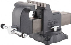 Wilton - 6" Jaw Width x 6" Jaw Opening Capacity, 3-1/2" Throat Depth, Bench & Pipe Combination Vise - 5/8 to 2-1/2" Pipe Capacity, Swivel Base, Bolt Down Attachment, Ductile Iron - Industrial Tool & Supply