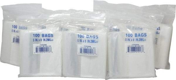 Value Collection - 5 x 8", 2 mil Self-Seal Polybags - Regular-Duty with White Marking Block - Industrial Tool & Supply